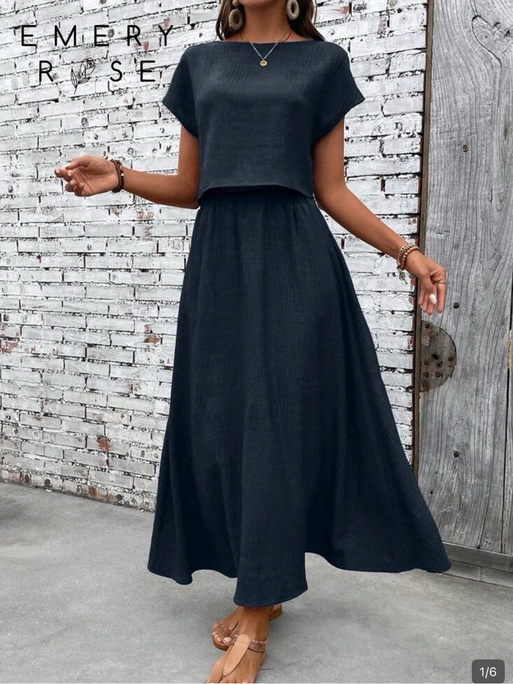 SHEIN Black Two-Piece Maxi Skirt & Top Combo